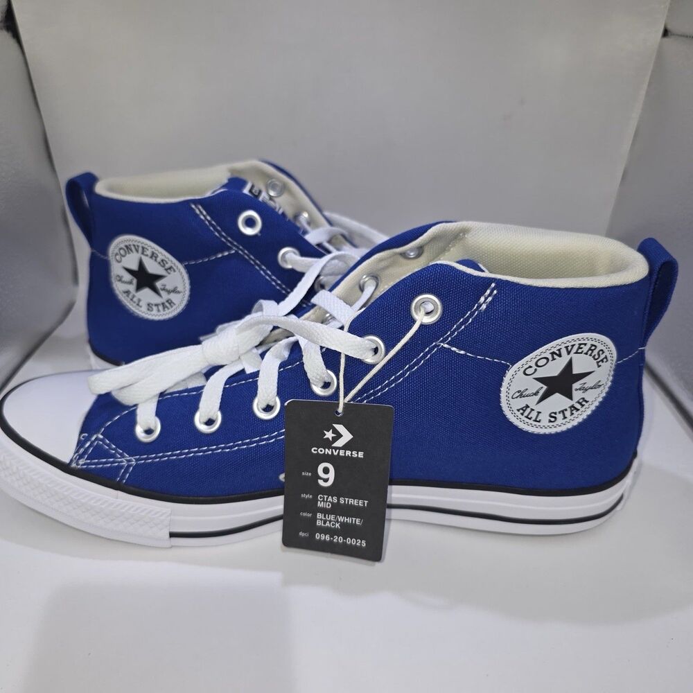 Converse Chuck Taylor All Star CTAS Street Mid Sneakers Blue/White/Black Size 9
